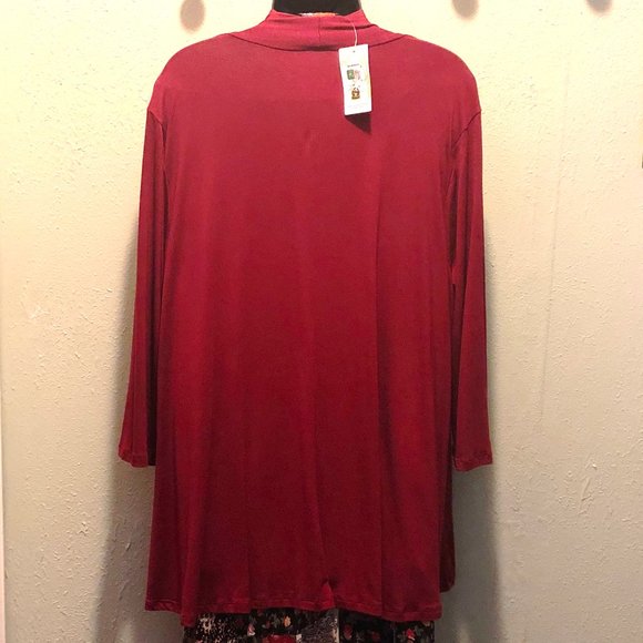 RENEEC. WINE LONG-SLEEVED CARDIGAN - Picture 2 of 9